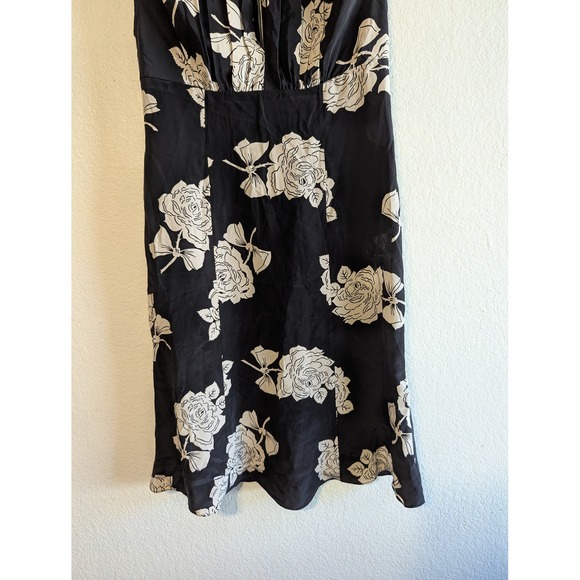 NWT Tracy Reese New York 100% Silk Fit and Flare Frock Dress Black Rose Floral 8 - Picture 15 of 16